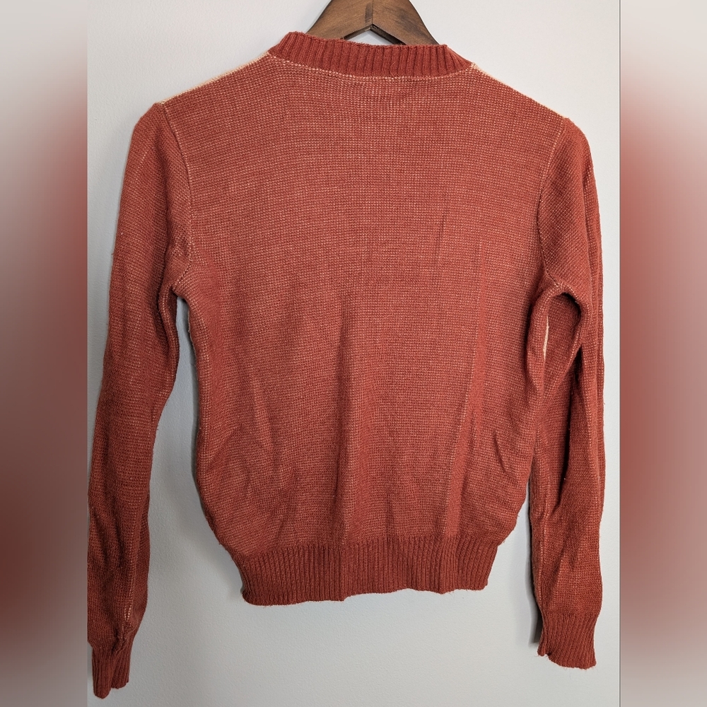 Vintage 1970's brown reindeer holiday sweater - Picture 4 of 4